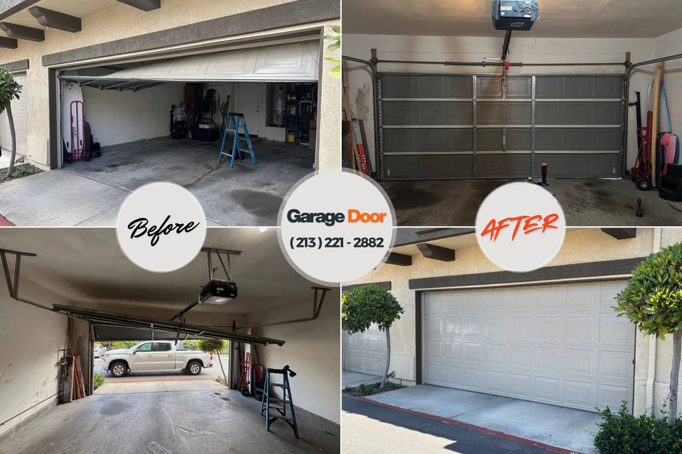 Before and after: garage door company DeFuniak Springs, FL